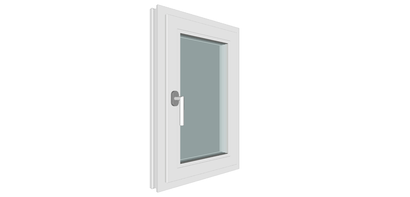 Fereastra termopan PVC, geam Clar + Low-E, alb, 5 camere, 56 x 86 cm, dreapta, dubla deschidere, oscilobatanta  Gealan