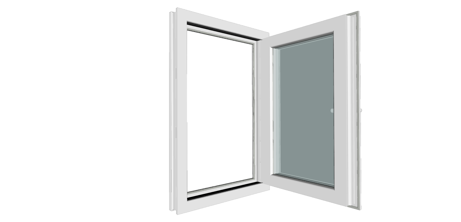 Fereastra termopan PVC, geam Clar + Low-E, alb, 5 camere, 56 x 86 cm, dreapta, dubla deschidere, oscilobatanta  Gealan