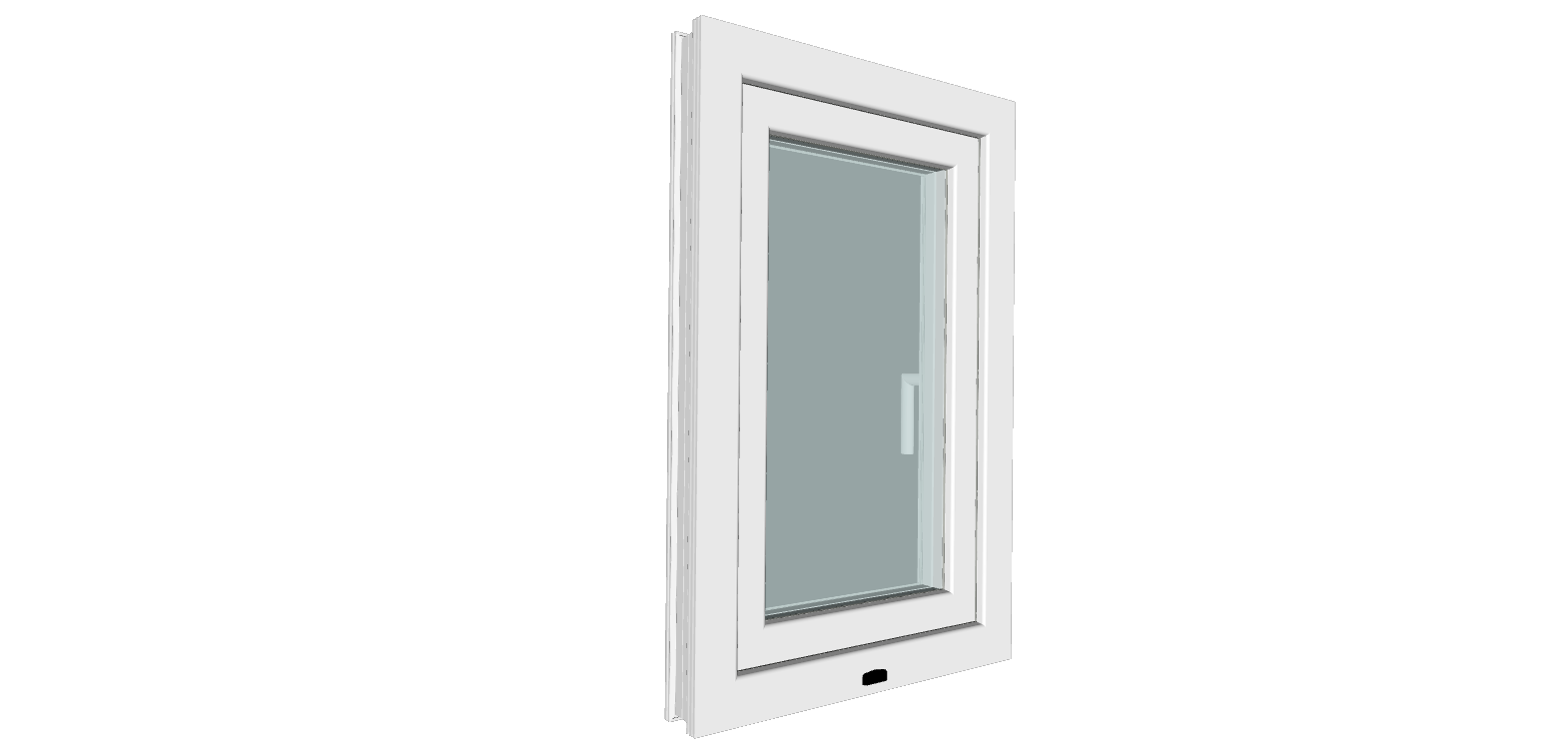 Fereastra termopan PVC, geam Clar + Low-E, alb, 5 camere, 56 x 86 cm, dreapta, dubla deschidere, oscilobatanta  Gealan