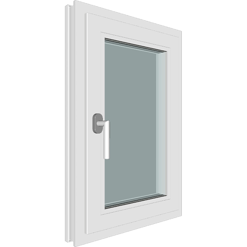 Fereastra termopan FENSTERWELT, PVC, 5 camere, 56 x 86 cm, deschidere oscilobatanta dreapta, alb