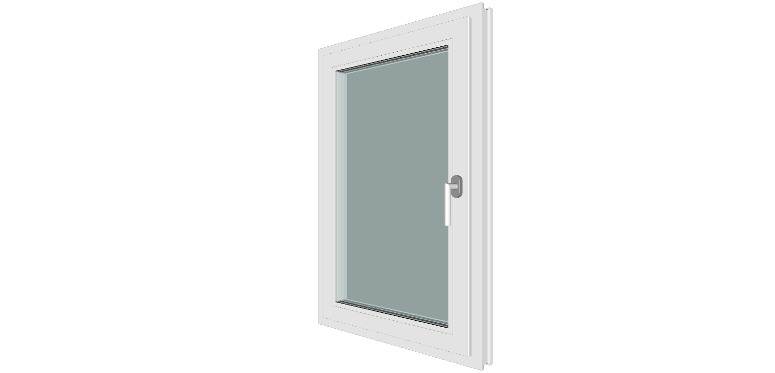 Fereastra termopan PVC, geam Clar + Low-E, alb, 5 camere, 76 x 100 cm, stanga, dubla deschidere, oscilobatanta Gealan