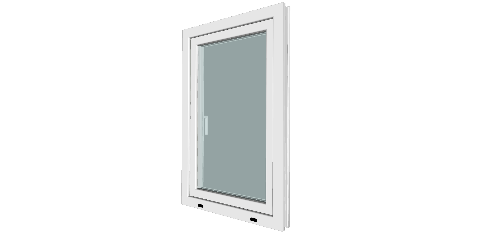 Fereastra termopan PVC, geam Clar + Low-E, alb, 5 camere, 76 x 100 cm, stanga, dubla deschidere, oscilobatanta Gealan