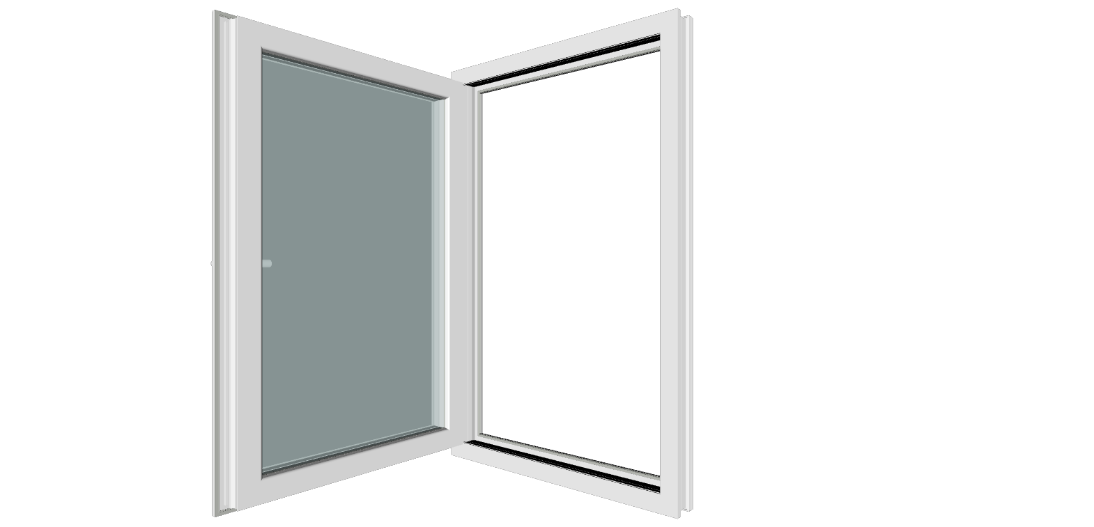 Fereastra termopan PVC, geam Clar + Low-E, alb, 5 camere, 76 x 100 cm, stanga, dubla deschidere, oscilobatanta Gealan