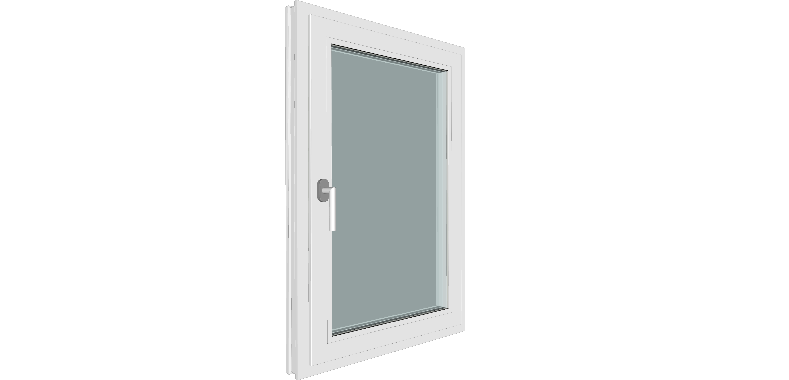 Fereastra termopan PVC, geam Clar + Low-E, alb, 5 camere, 76 x 100 cm, dreapta, dubla deschidere, oscilobatanta Gealan