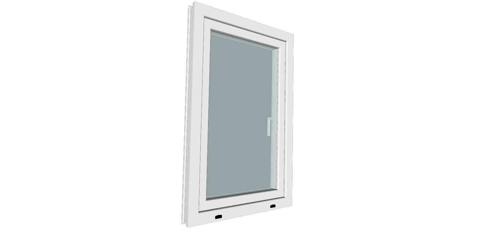 Fereastra termopan PVC, geam Clar + Low-E, alb, 5 camere, 76 x 100 cm, dreapta, dubla deschidere, oscilobatanta Gealan