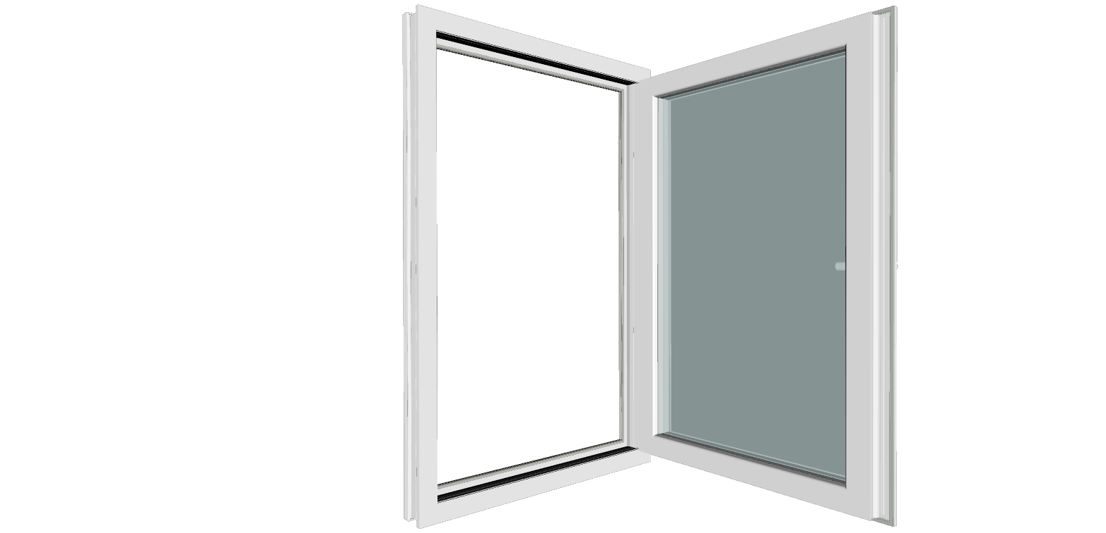 Fereastra termopan PVC, geam Clar + Low-E, alb, 5 camere, 76 x 100 cm, dreapta, dubla deschidere, oscilobatanta Gealan