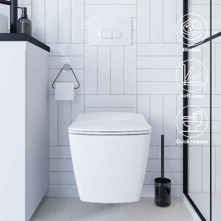 Vas WC suspendat, alb, inchidere lenta  Levanna