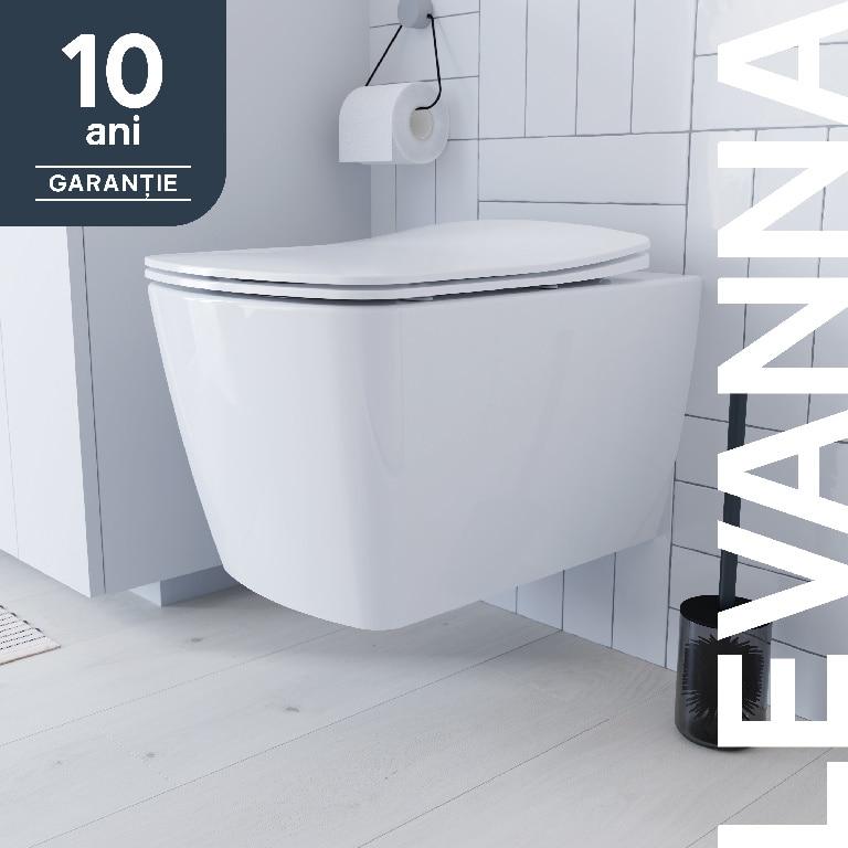 Vas WC suspendat, alb, inchidere lenta  Levanna