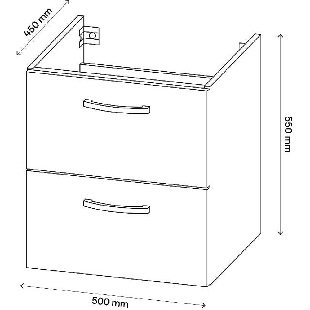 Masca lavoar Aruna, 50 x 45 x 55 cm, alb
