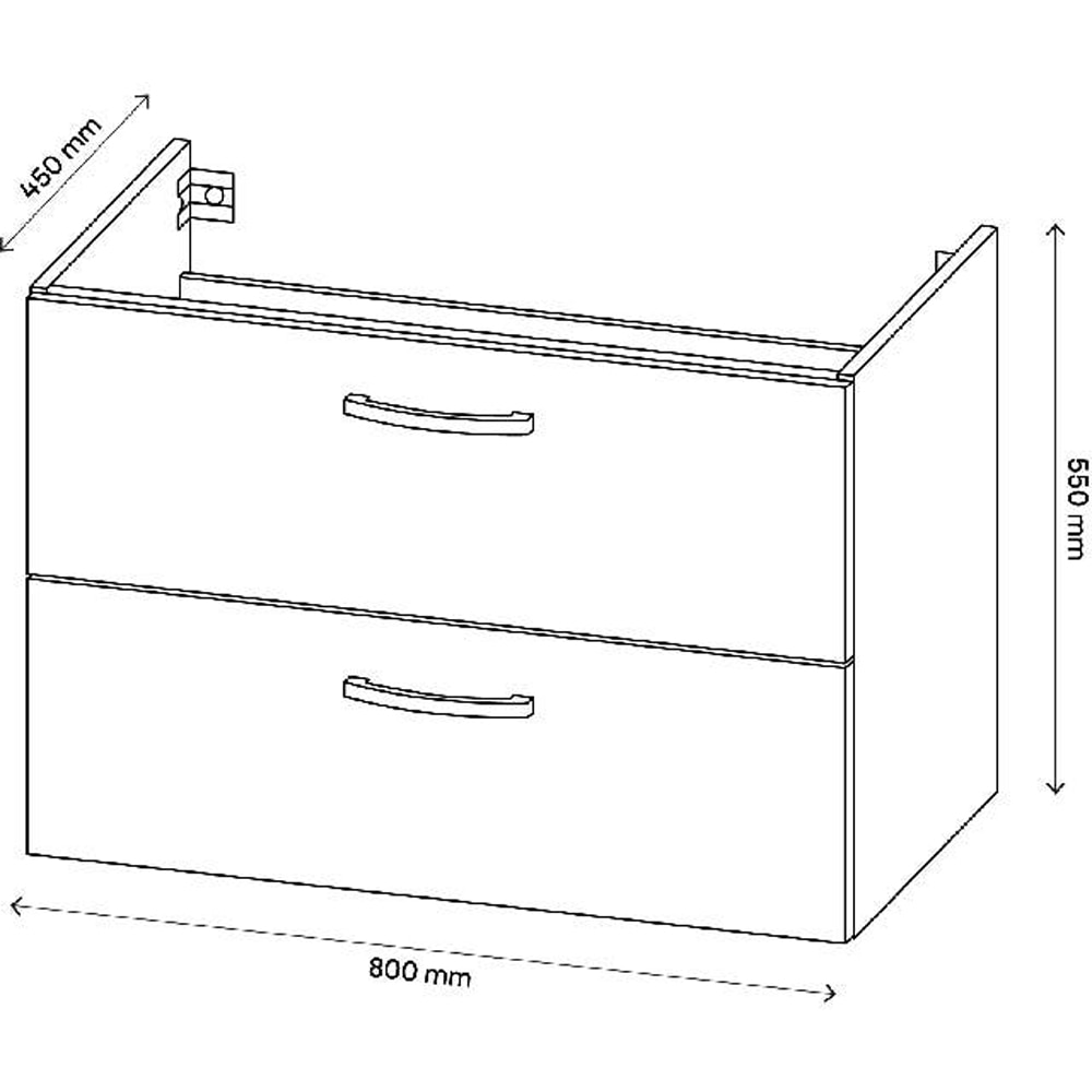 Masca lavoar Aruna, 80 x 45 x 55 cm, alb