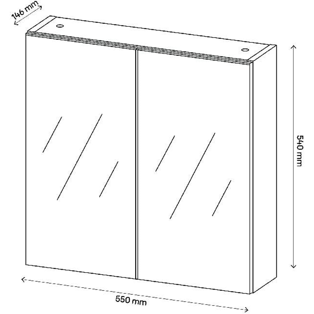 Dulap baie cu oglinda Aruna, 55 x 15 x 54 cm, gri inchis