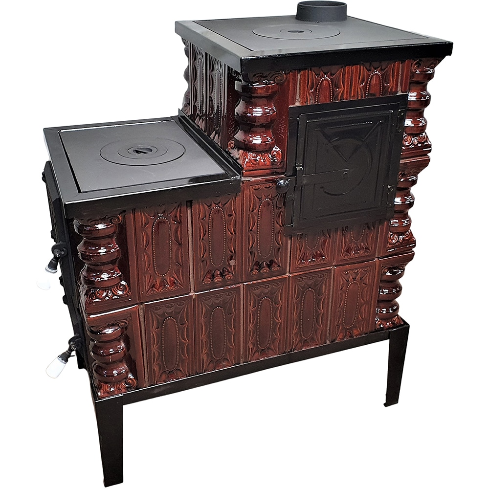 Soba teracota, 3 randuri + plita, 7 kW, 80 x 46 x 100 cm, maro