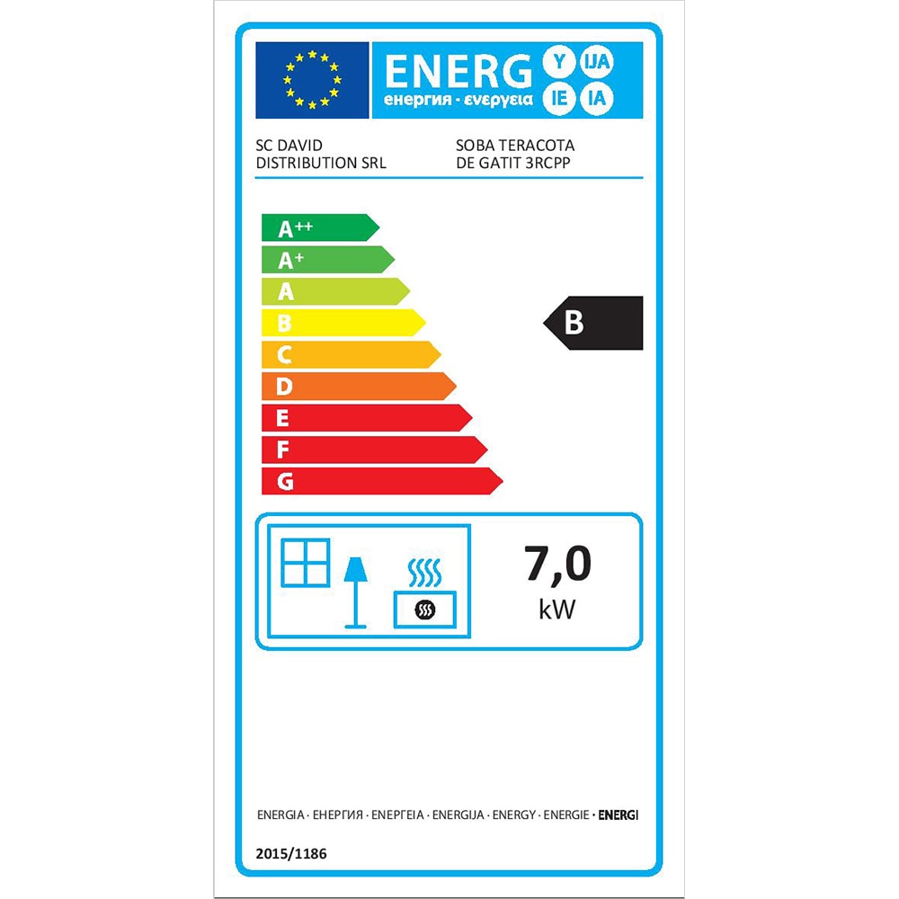 Soba teracota, 3 randuri + plita, 7 kW, 80 x 46 x 100 cm, maro