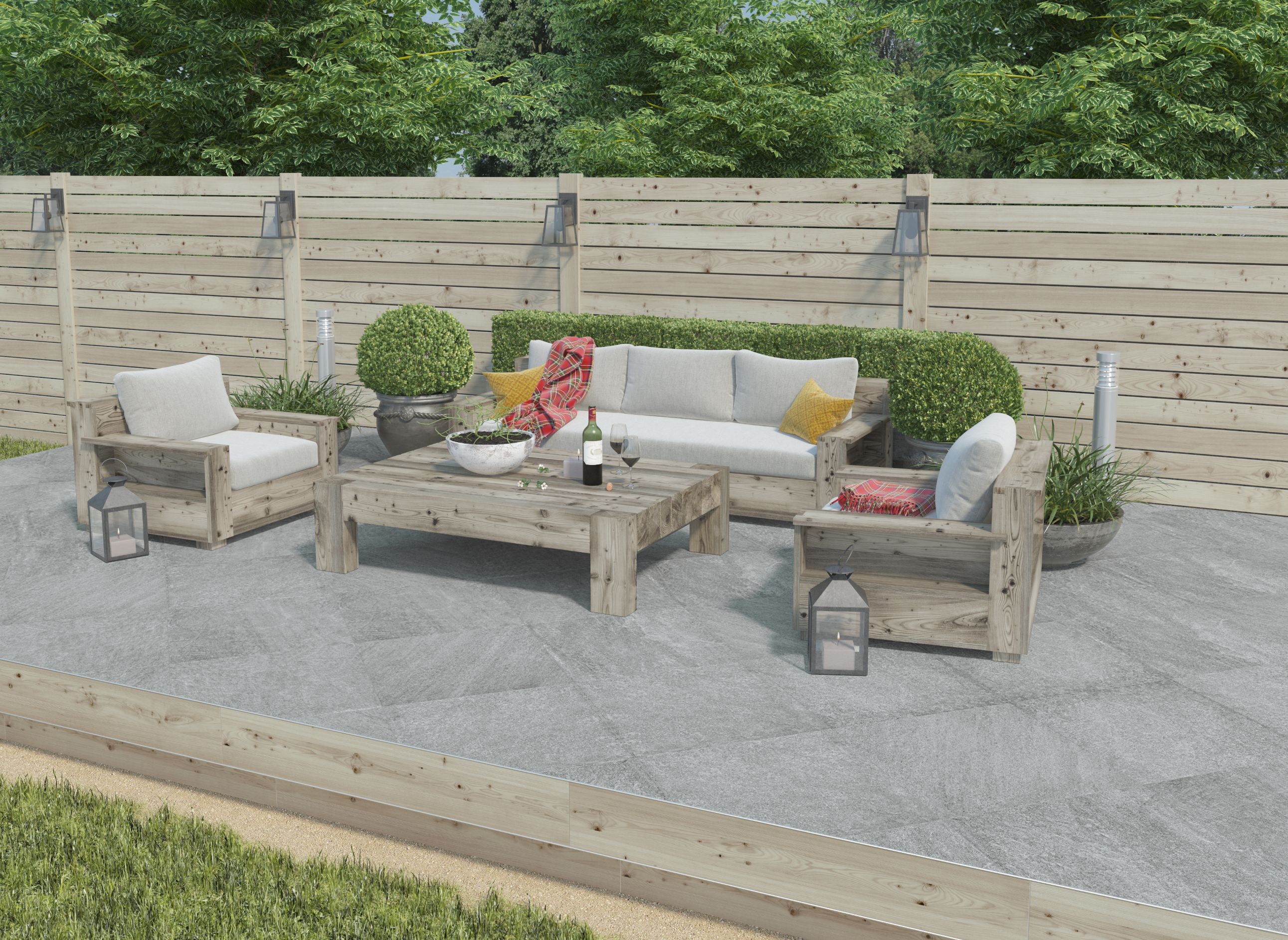 Gresie interior, antracit, portelanata, acoperire 1.62 mp/cutie, 60 x 30 cm