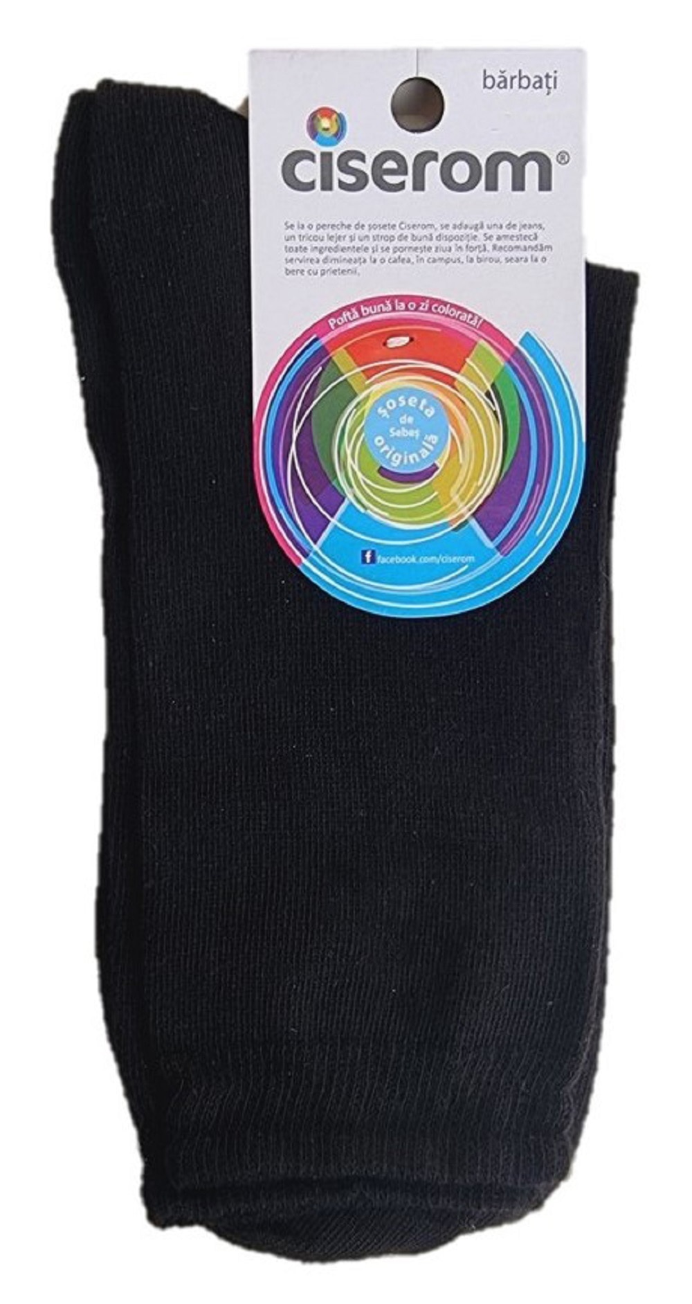 Sosete din bumbac si elastan, marime 39-41, negru • Ciserom