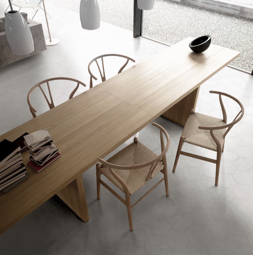 Gresie Kero Boreal, alb, portelanata, 27 x 23 cm, suprafata 0,75 mp