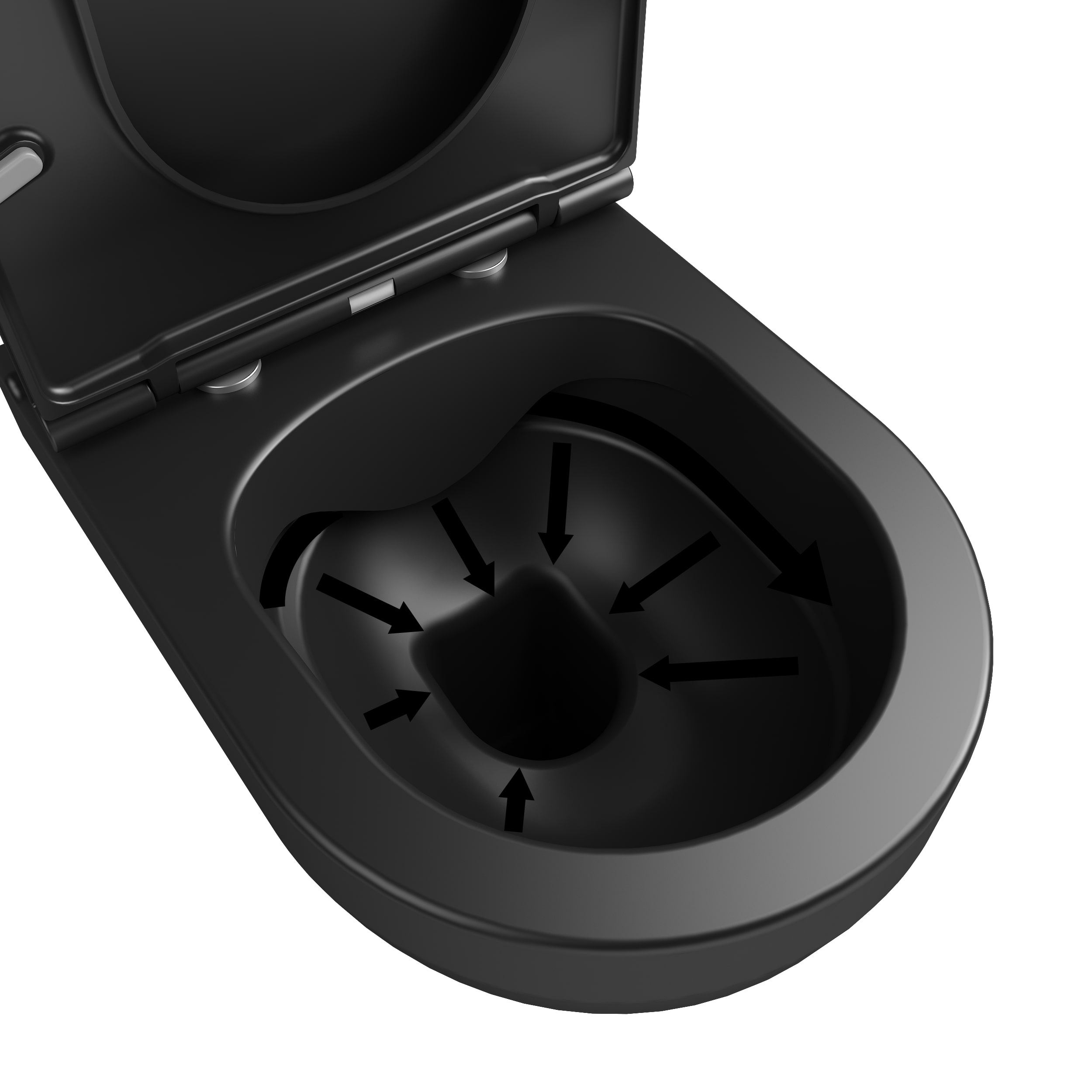 Vas toaleta rotund GOOD HOME Cavally, suspendat pe perete, capac cu inchidere silentioasa, ceramica, negru