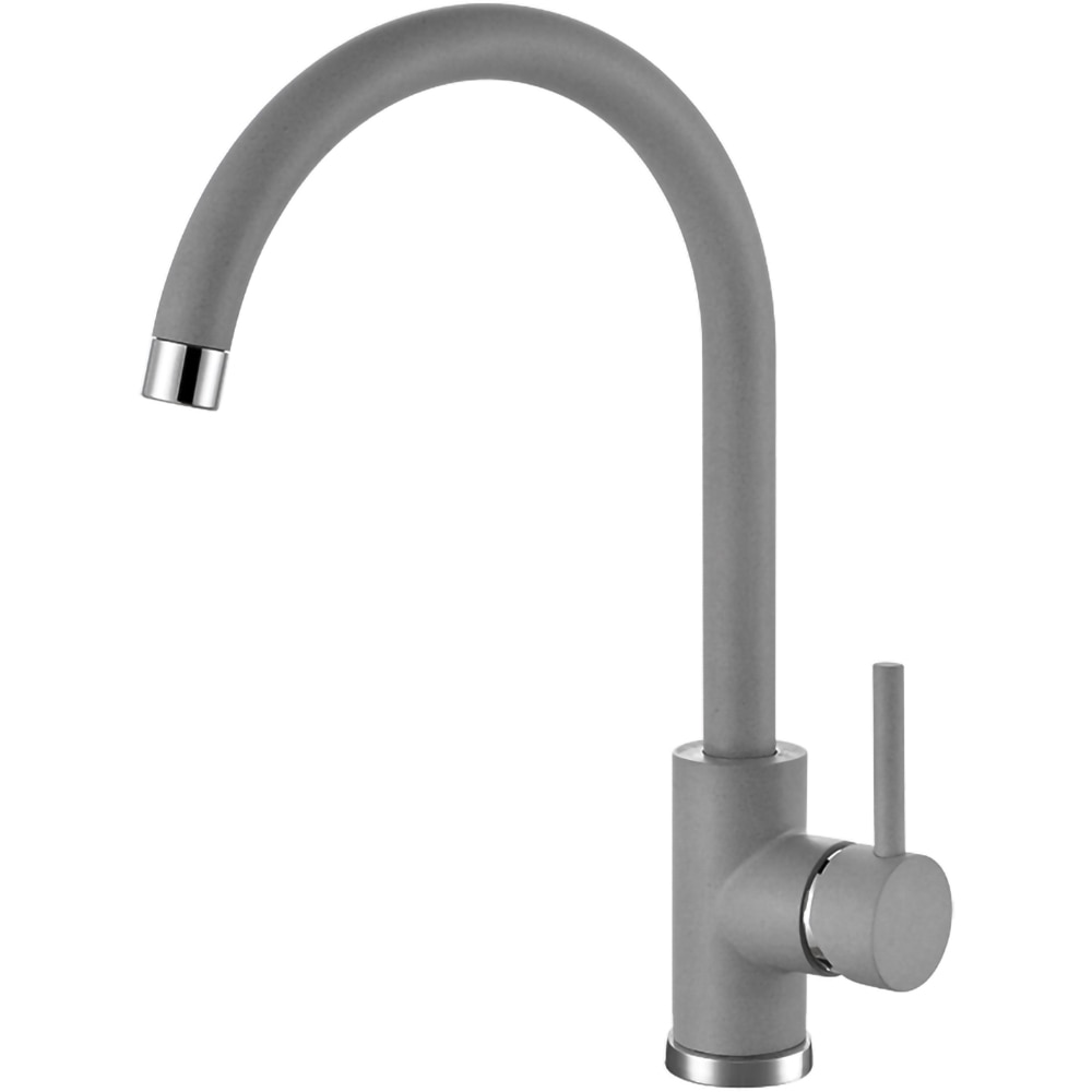 Pachet chiuveta ALVEUS Rock 130, 1 cuva, picurator reversibil, compozit + baterie, gri