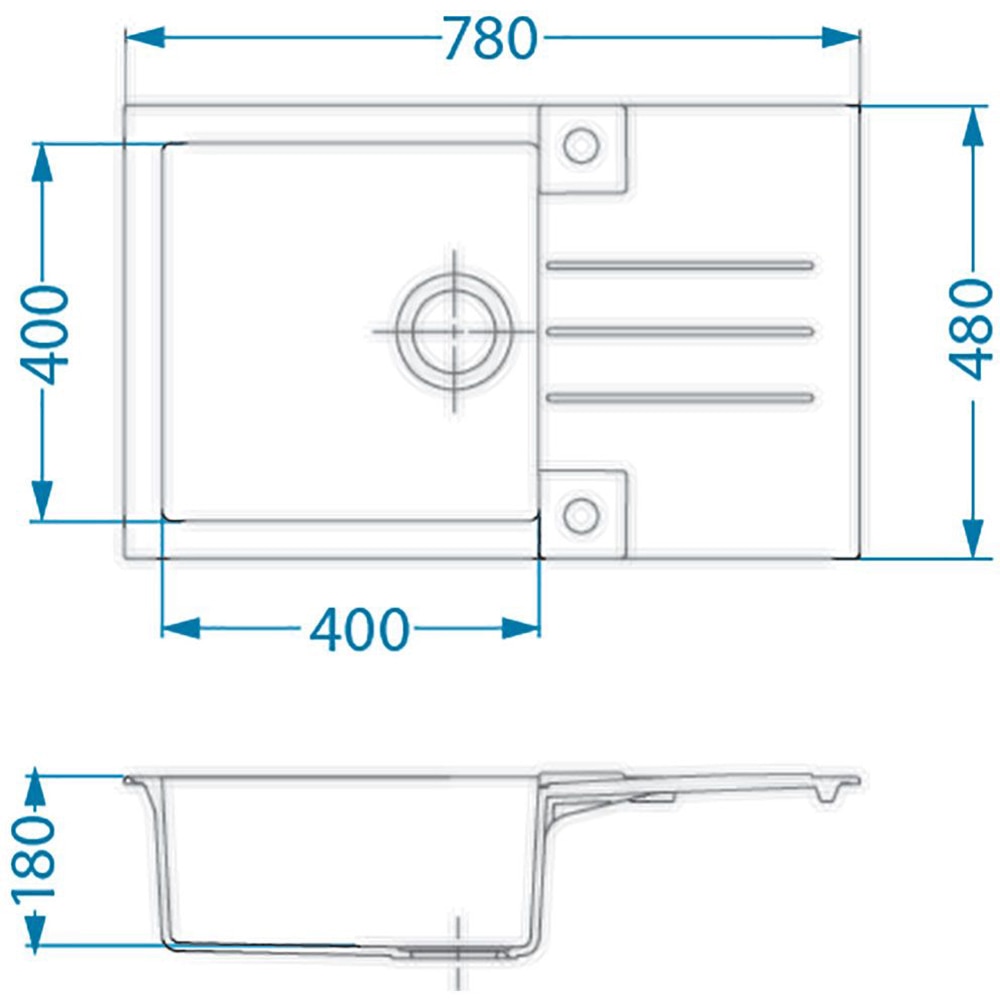 Pachet chiuveta ALVEUS Rock 130, 1 cuva, picurator reversibil, compozit + baterie, gri