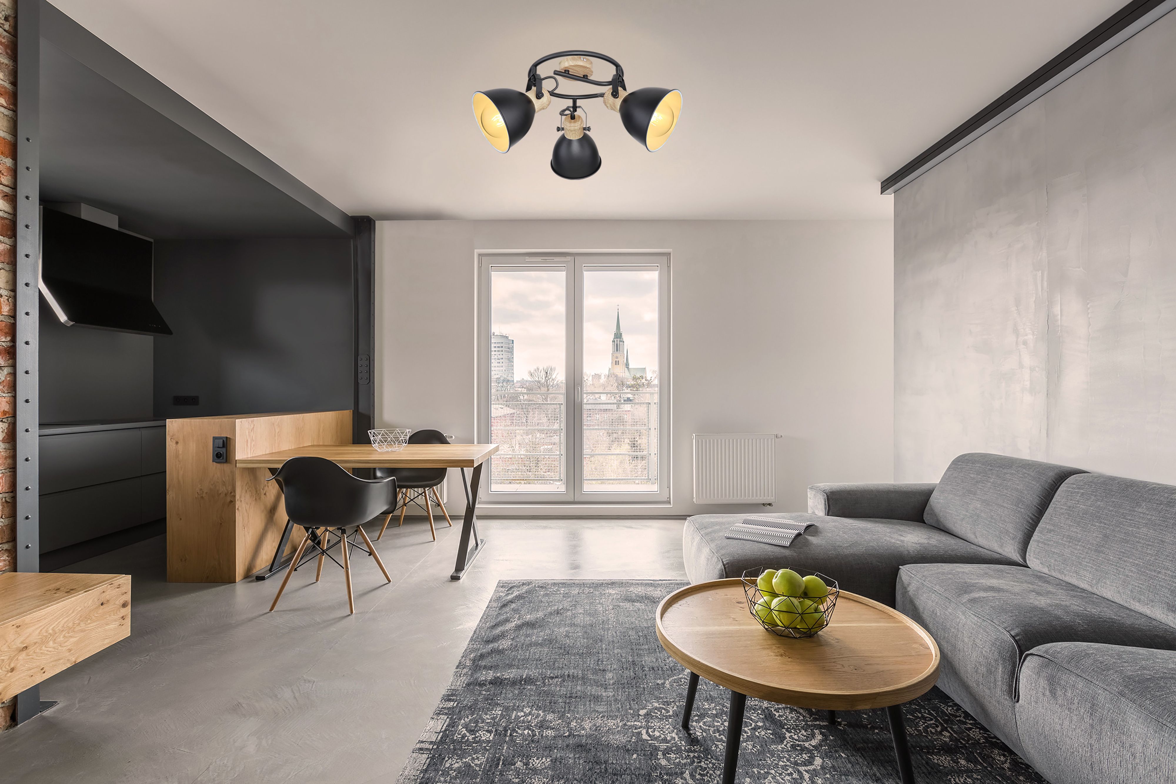 Spot negru, metal, E27, 40W  Globo