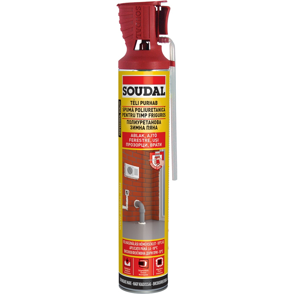 Spuma cu aplicator SOUDAL, aplicare cu pistol, galben, 750 ml