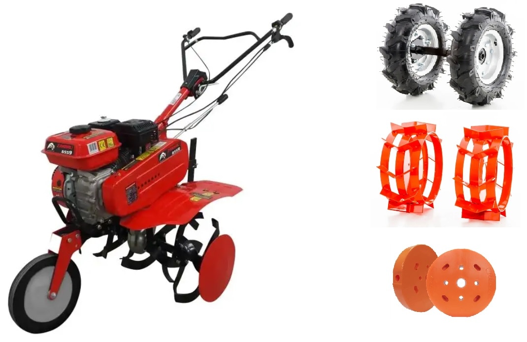 Motosapa pe benzina, Zimbru 6559, 208 CC, 7 CP, latime lucru 56-83 cm, 4 timpi, + accesorii