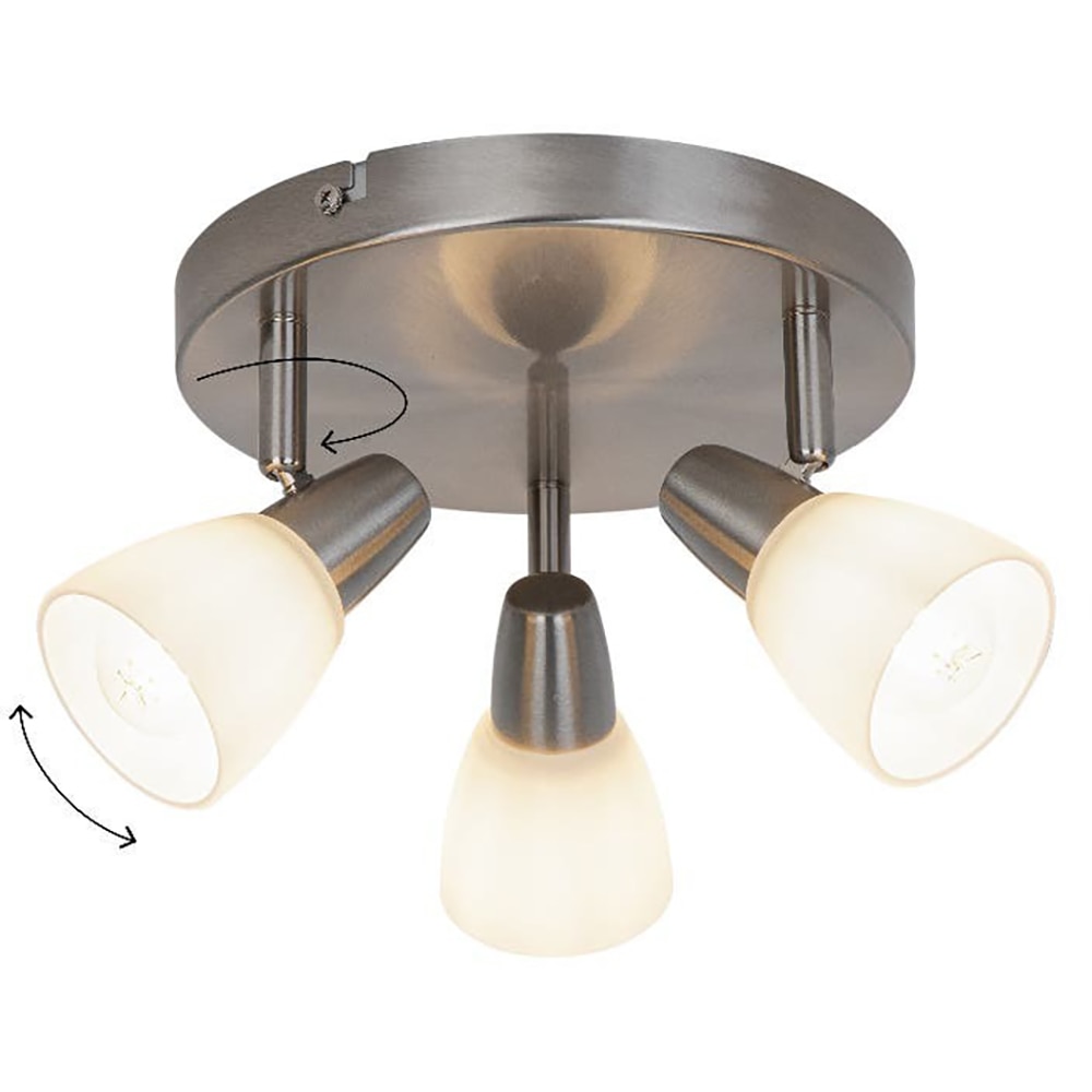 Spot triplu GOODHOME Aphaea, 10W, E14, argintiu