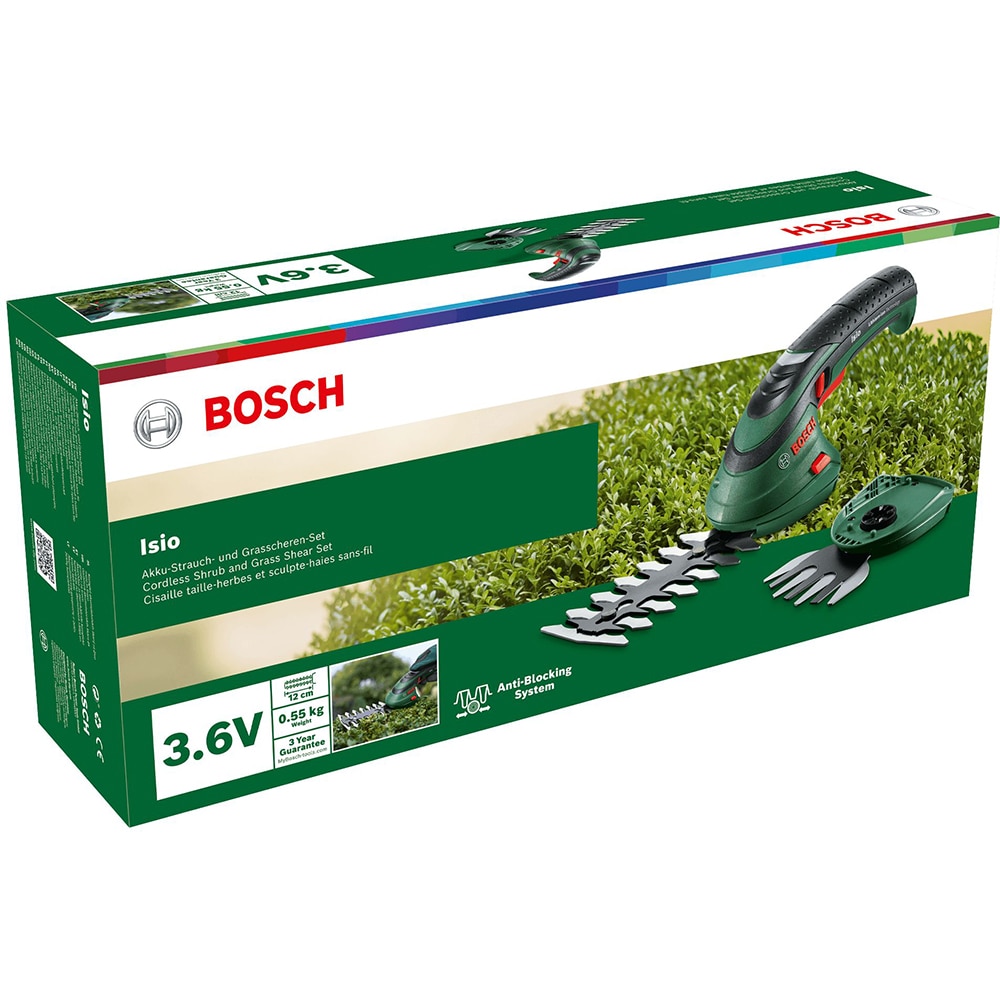 Foarfeca electrica BOSCH Isio 3, 3.6 V, 1.5 Ah, lama iarba 8cm