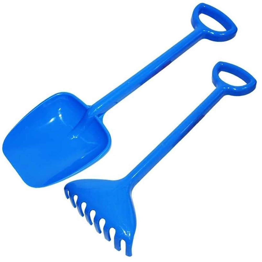 Jucarie lopata si grebla ROBENTOYS, +3 ani, plastic, albastru