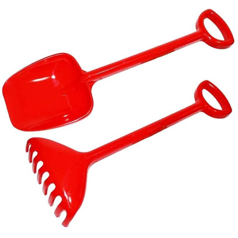 Jucarie lopata si grebla ROBENTOYS, +3 ani, plastic, rosu