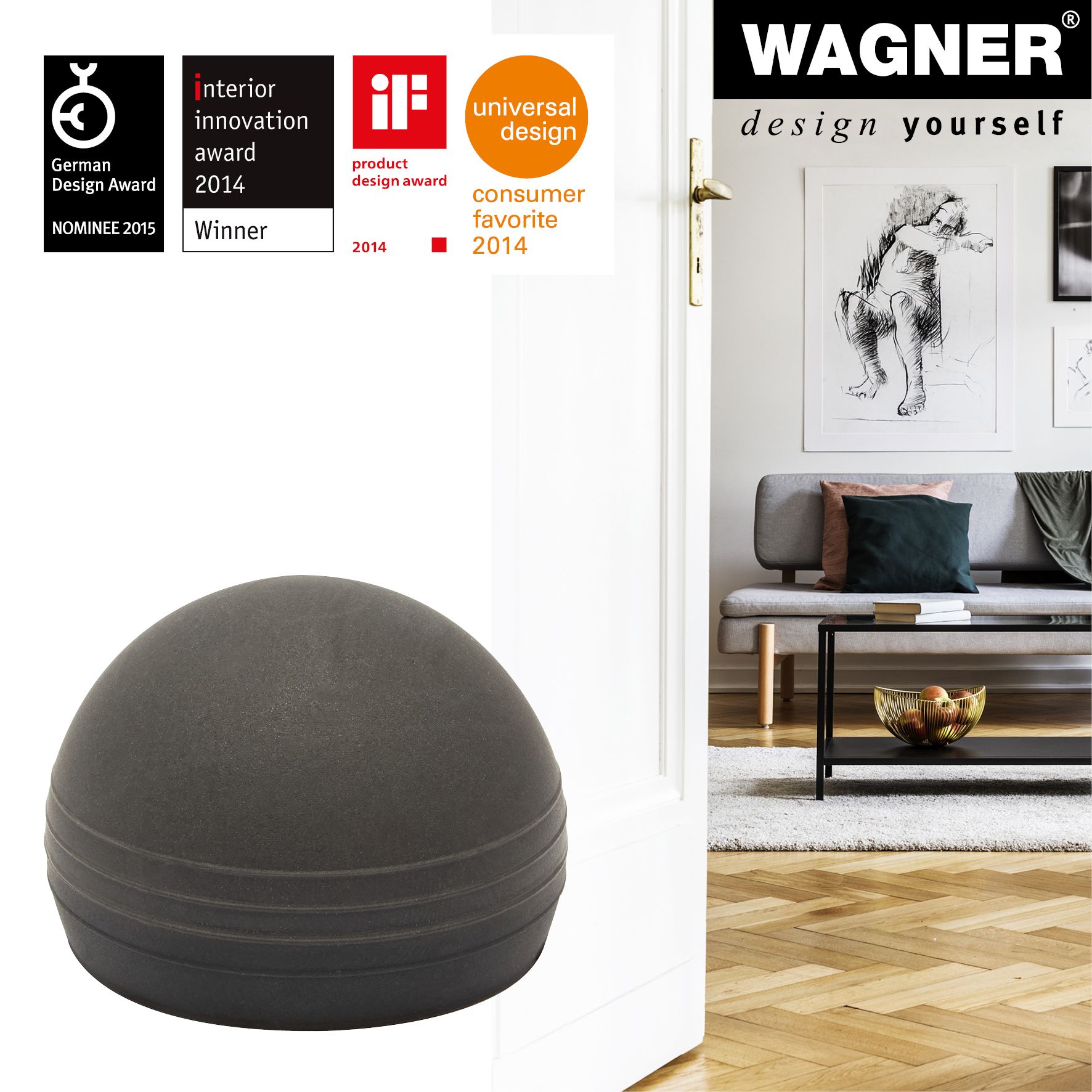 Opritor usa negru, 42 x  42 x 28  Wagner