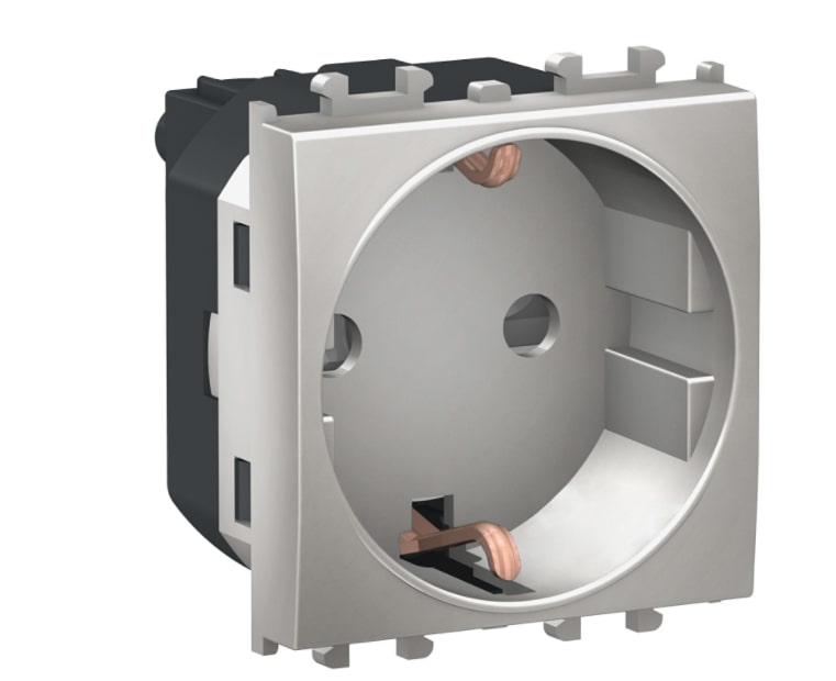 Priza 2P+E, obturatoare, 2M, argintiu Schneider Electric Easy Styl