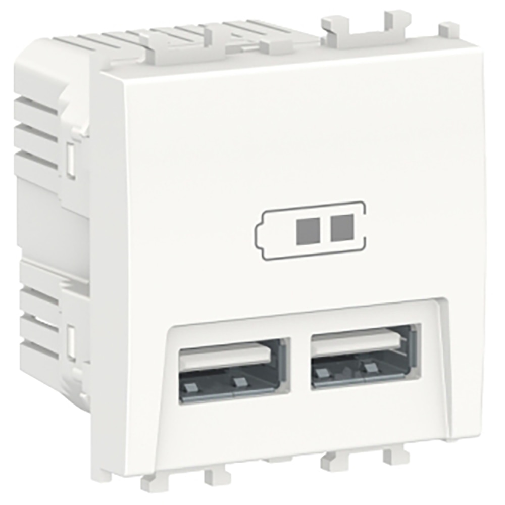 Priza dubla USB SCHNEIDER ELECTRIC East Styl, 2module, alb