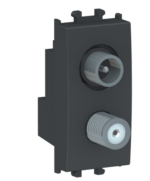 Priza TV-SAT de capat, 1M, neagra  Schneider Electric Easy Styl