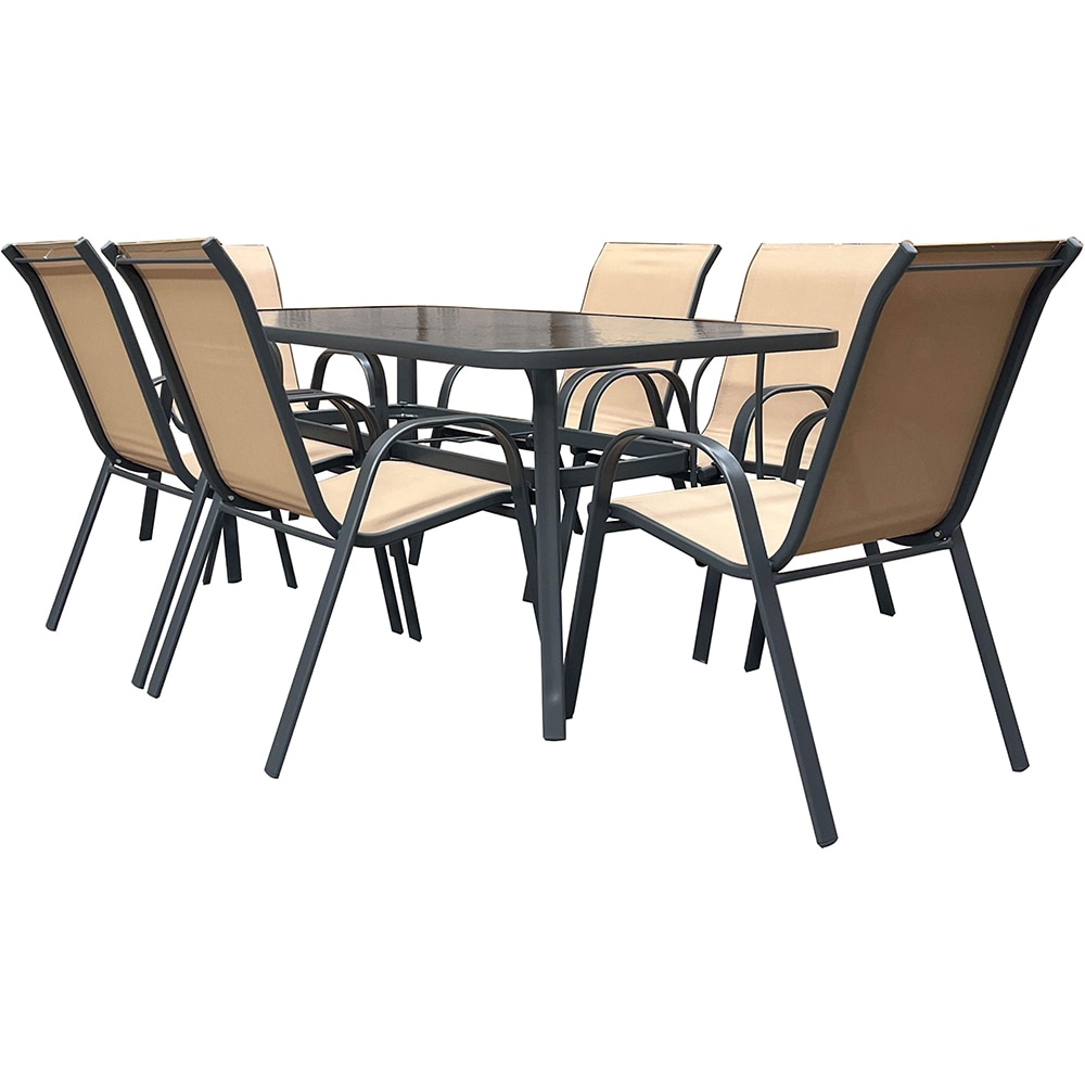 Scaun gradina, otel, 54 x 70 x 92 cm, maro taupe