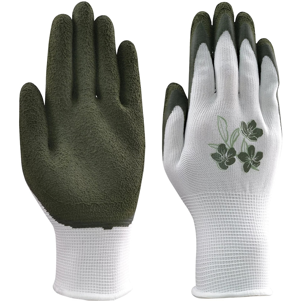 Manusi pentru gradinarit VERVE, marimea M, latex, verde/alb