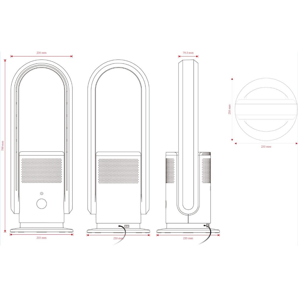 Ventilator de podea GOODHOME, 9 trepte de viteza, 35W, alb