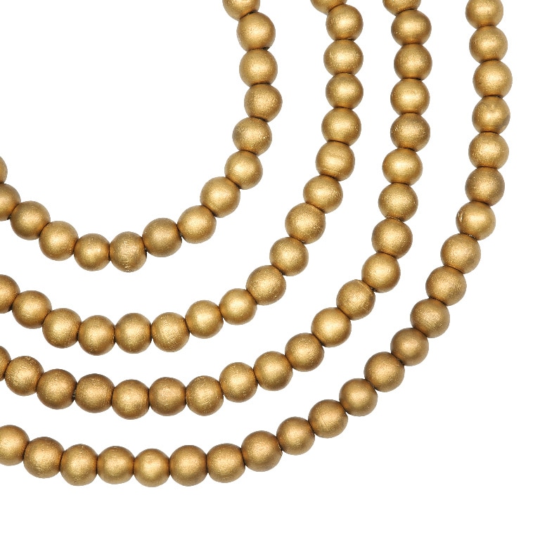 Ghirlanda margele brad, 2m, auriu