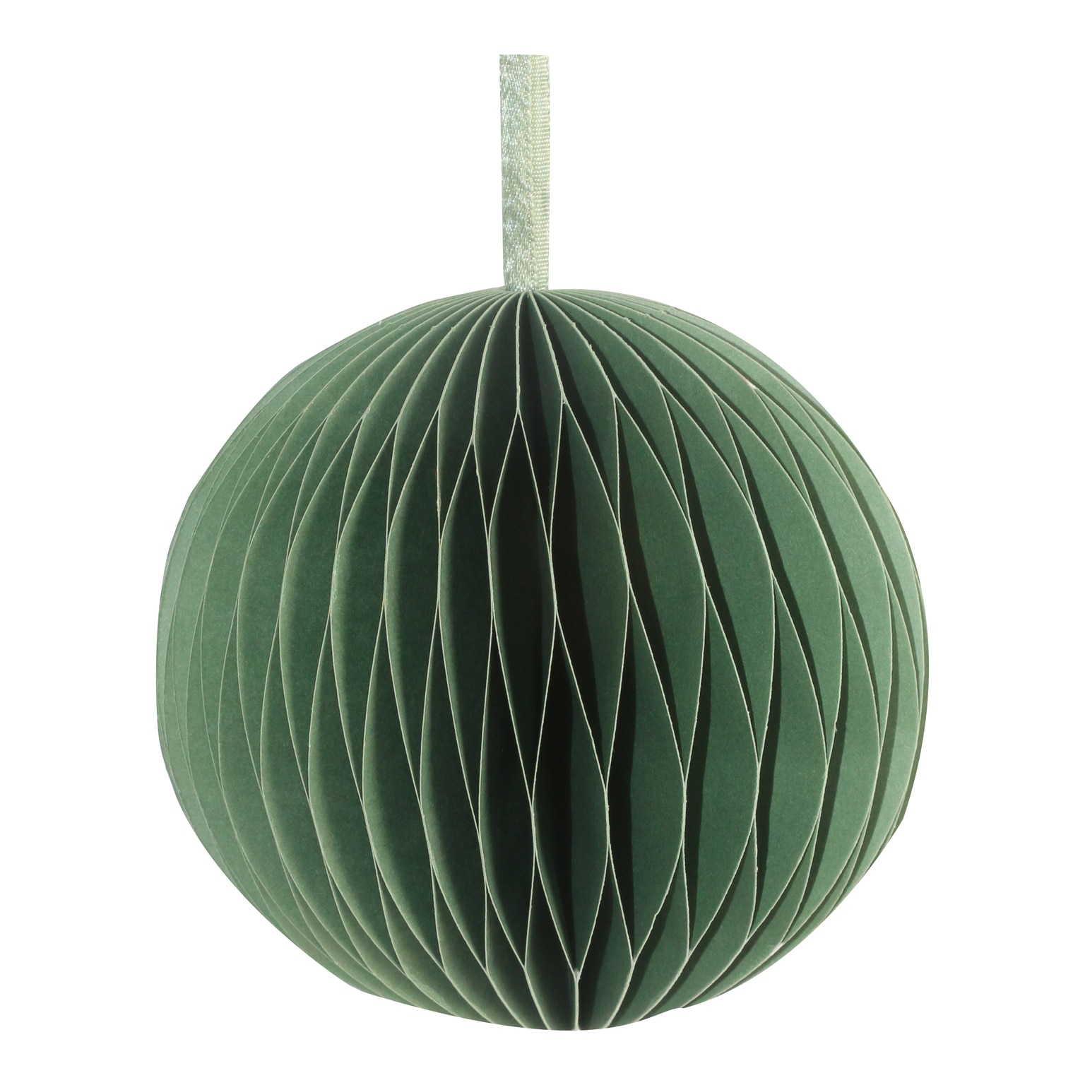 Set 2 globuri pentru brad Craciun, 10 cm, hartie, rosu si verde