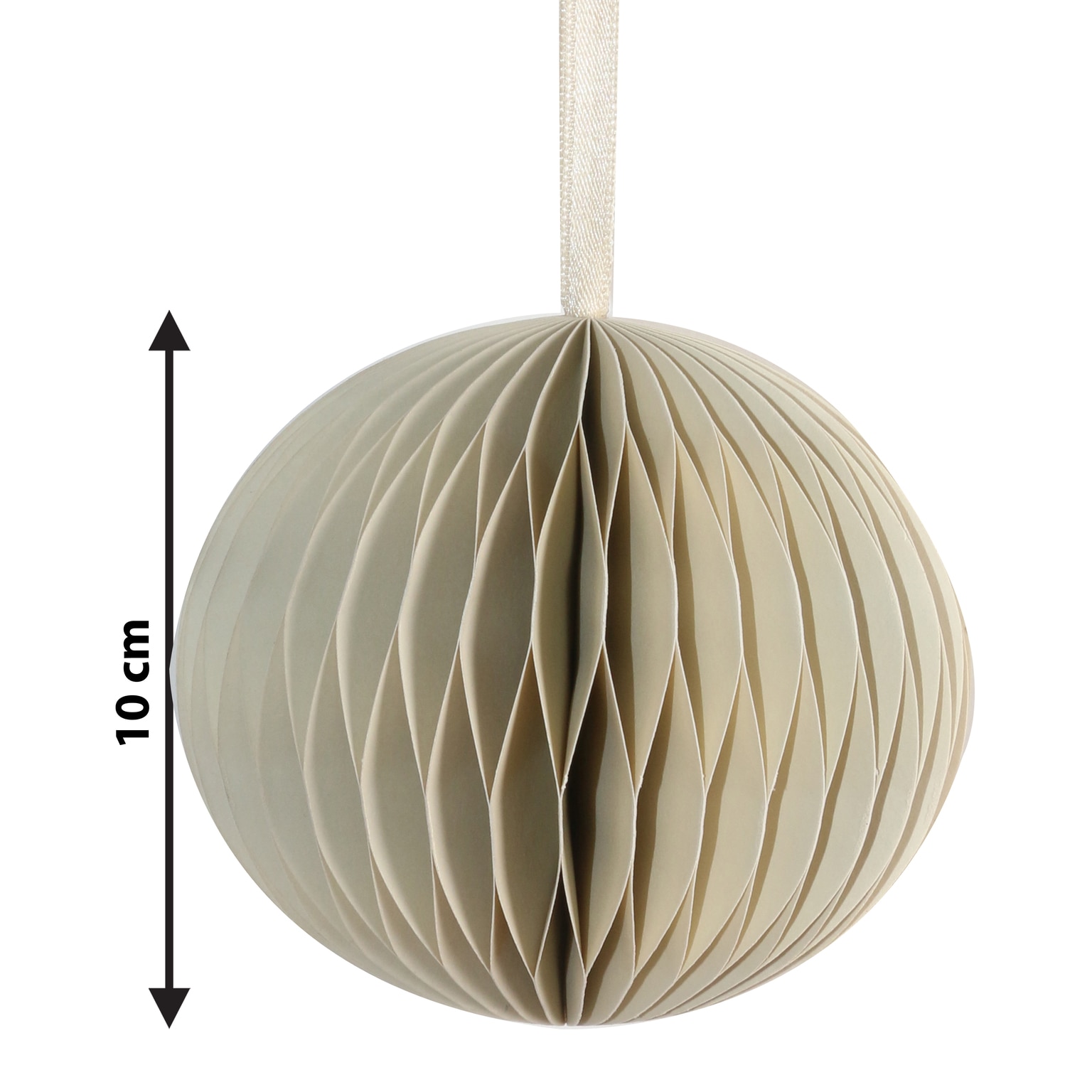 Set 2 globuri pentru brad Craciun, 10 cm, hartie, alb si verde