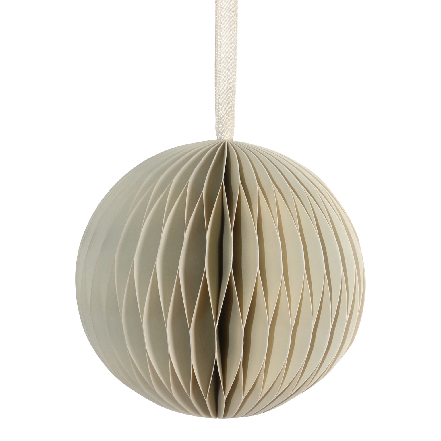 Set 2 globuri pentru brad Craciun, 10 cm, hartie, alb si verde