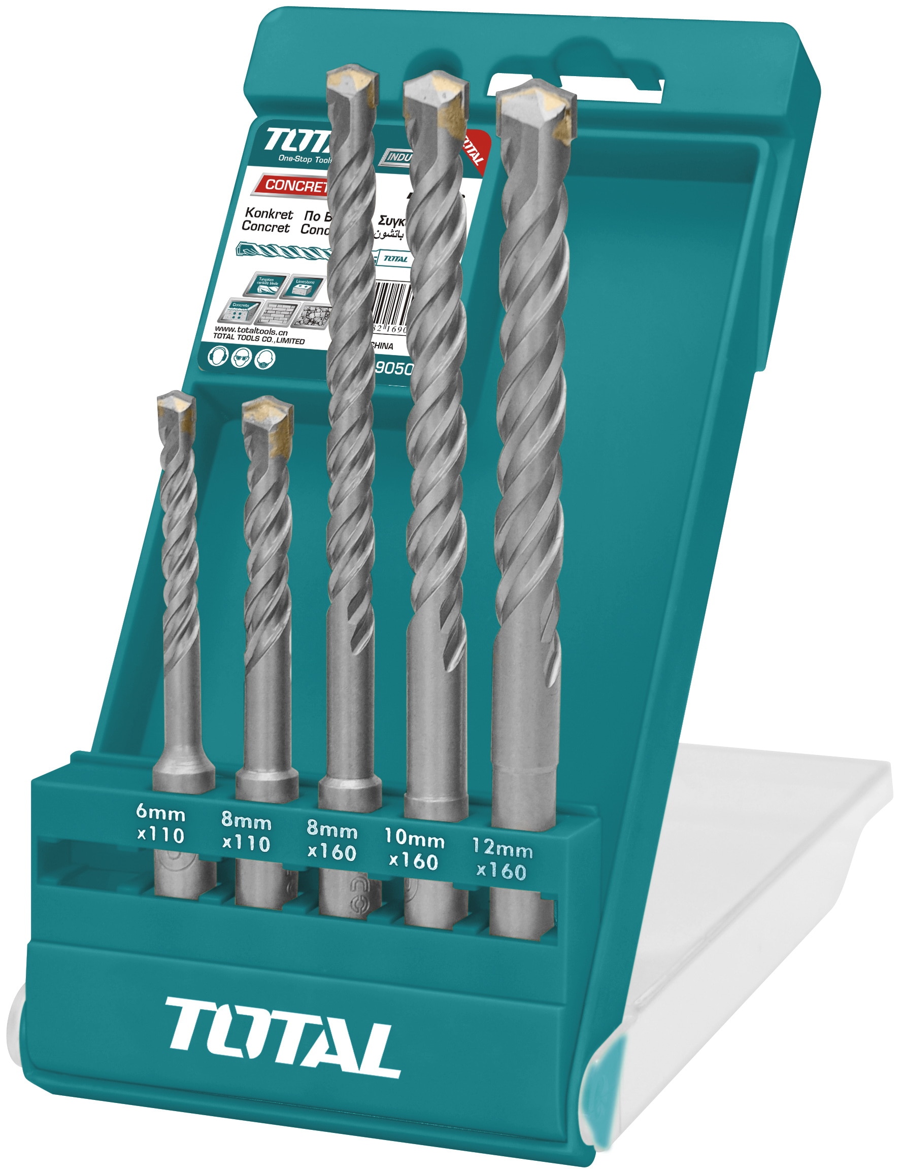 Set burghie rotopercutor SDS Plus: 5 buc (INDUSTRIAL)  TOTAL