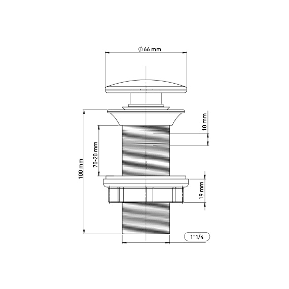 Ventil Quick-clack fara preaplin, dop ceramic negru Wirquin Essentials