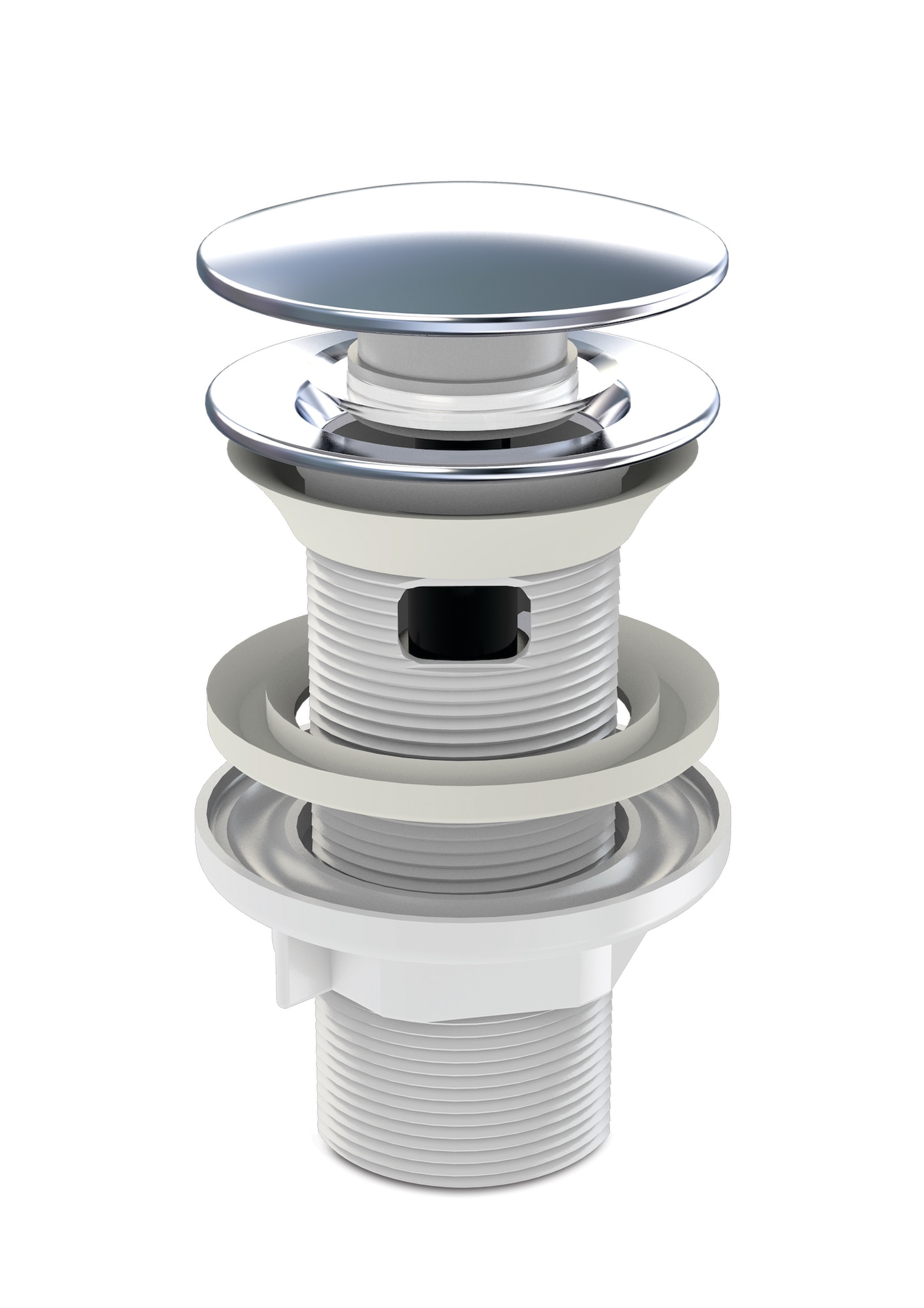 Ventil Quick- clac cu preaplin, ABS, dop inox, L 100 mm,  Wirquin Essentials