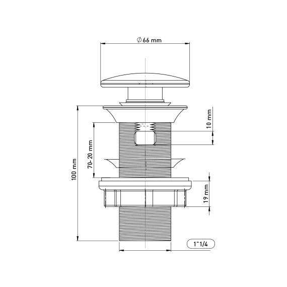 Ventil Quick-clack cu preaplin, dop ceramic alb  Wirquin Essentials