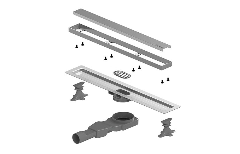 Rigola de dus WIRQUIN, sifon reglabil 360, 60 cm, gri