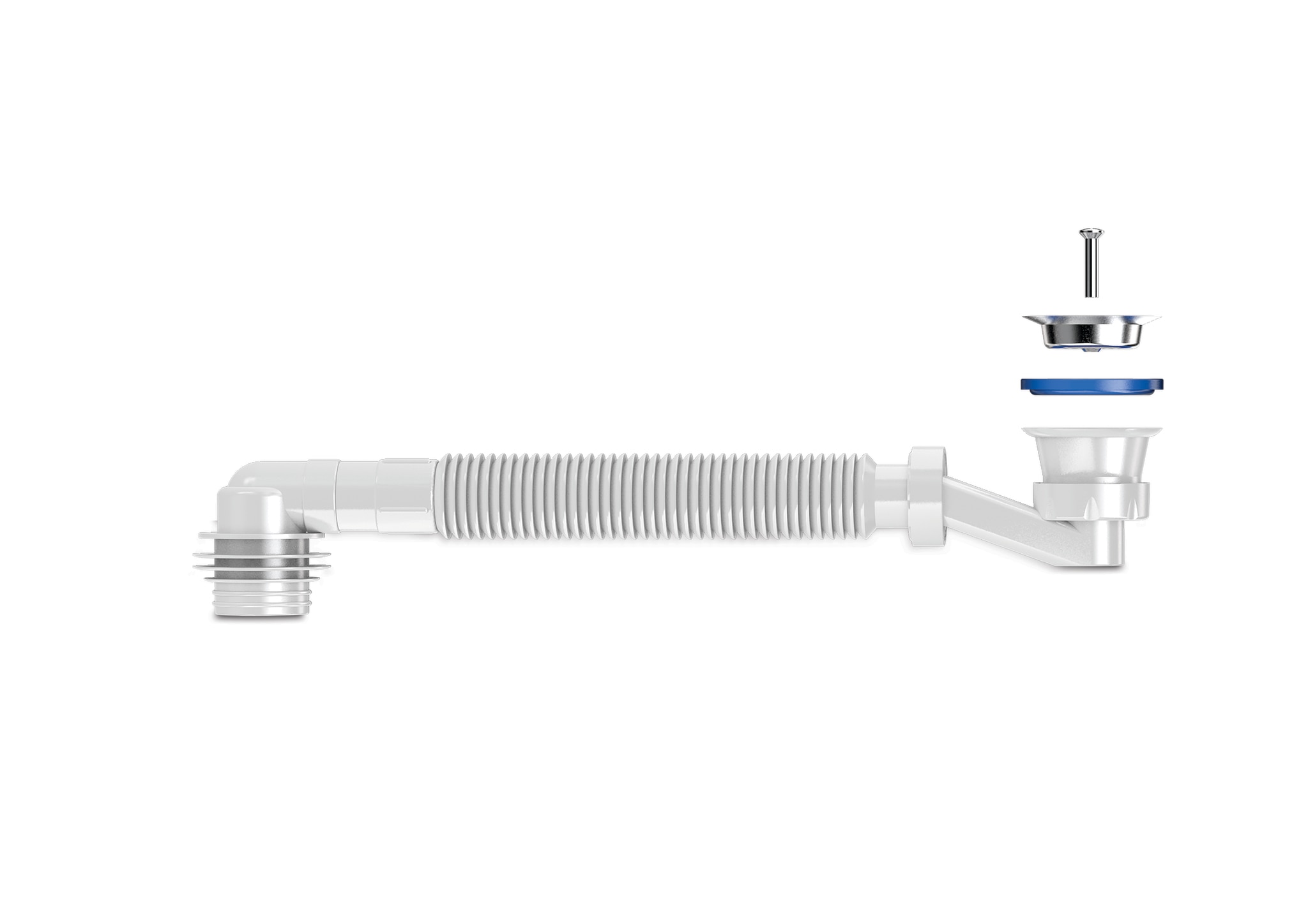 Sifon cadita dus cu cot flexibil, inox • Wirquin Essentials