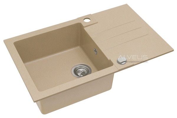 Chiuveta bucatarie granit, reversibila, ROCK 130 G55, 78 x 48 cm, adancime 18 cm, bej  Alveus