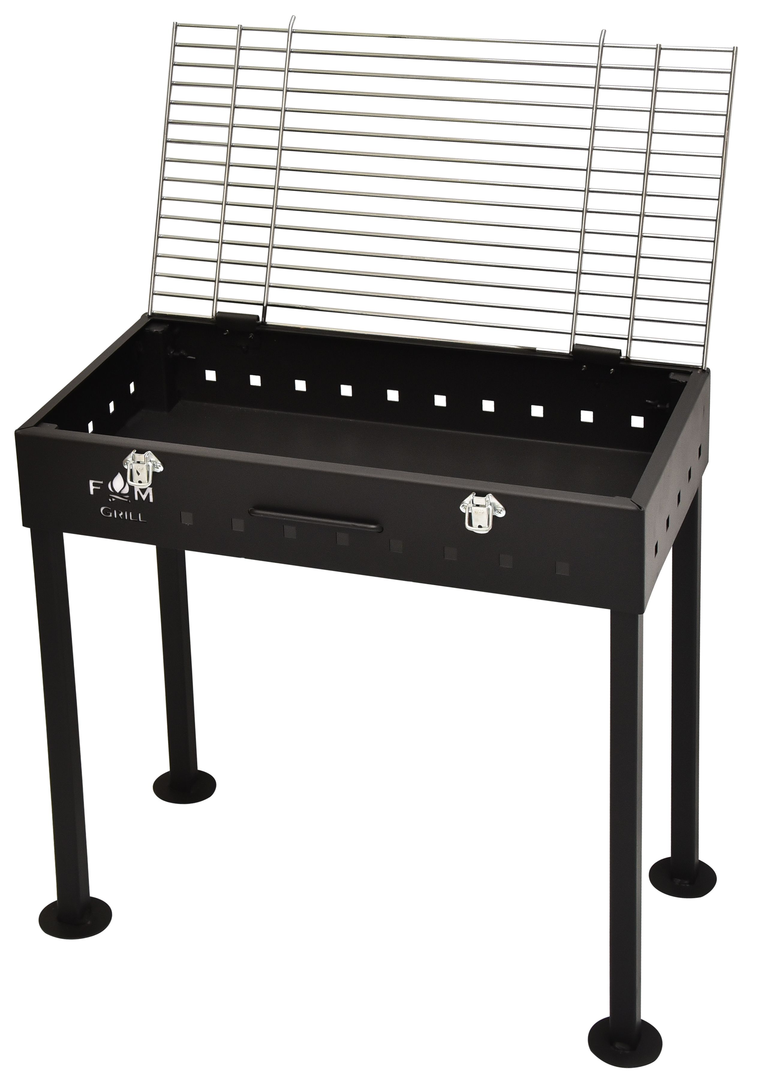 Gratar portabil FM Grill, din otel, 58 x 30 cm