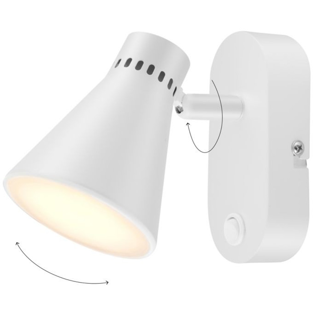 Spot de perete Edson GoodHome, 1  GU10, LED compatibil, orientabil, alb